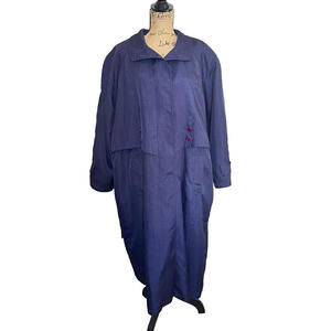 Komitor Vintage Purple Long Trench Rain Coat Womens Plus Size 24W 90s‎